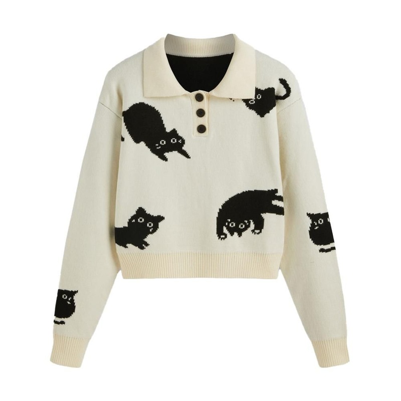 Womens Clothing Wholesale Sweater Customized Pattern Ladies Polo-Shirt Knitted Tops Pullover – Womens Fall Knitwear and Womens Knitwear Clothing price|S/M/L/Customized Size