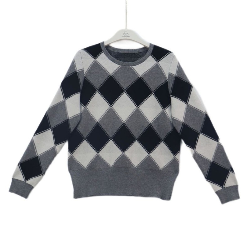 Womens Crewneck Loose Knitted Pullover Contrast Colour Jacquard Design Sweater – Women Sweater and Ladies Sweater Pattern price|S/M/L/Customized Size