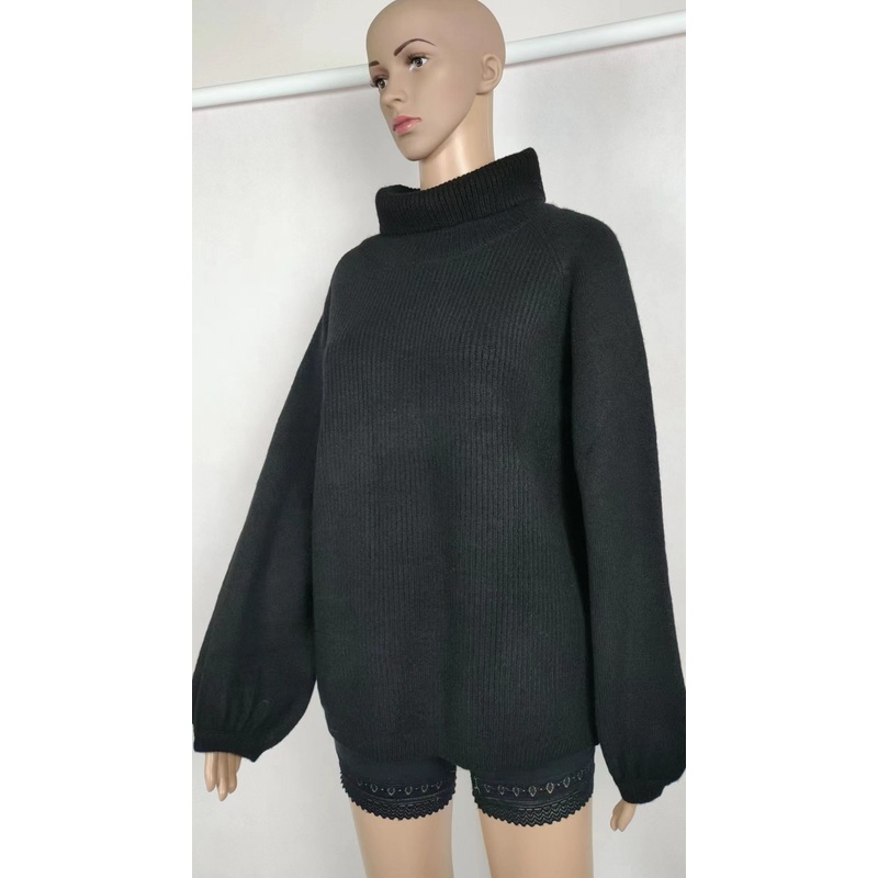 Womens Oversize Sweaters Loose Drop Shoulder Lantern Sleeve Round Neck Fashion Pullover Sweater Tops – Women Fashion and Women Clothes price|S