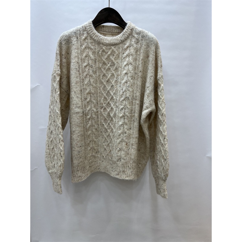 2022 Custom Logo Womens Sweater Jacquard Knitwear Crewneck Pullover Winter 100% Wool Knitted Sweater Top – Pullovers and Knitted Pullovers price|S