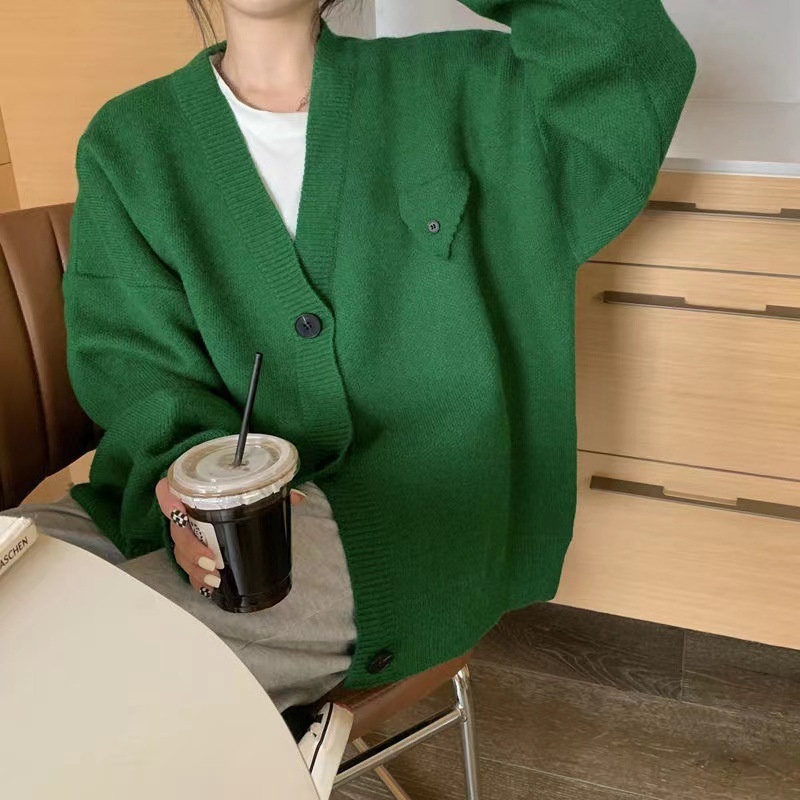2023 Autumn Retro Lazy Knitted Coat New Womens Fashion Long Sleeve Top Knitted Plus Size Loose Top Sweaters – Hoodies and Sweater price|S