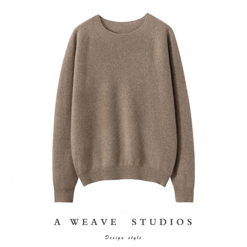 Casual Knitted Top Loose Plus Size Long Sleeve Soft Warm Fall Winter Customizable Cashmere Sweater – White and Black price|S-XXXL,Customizable
