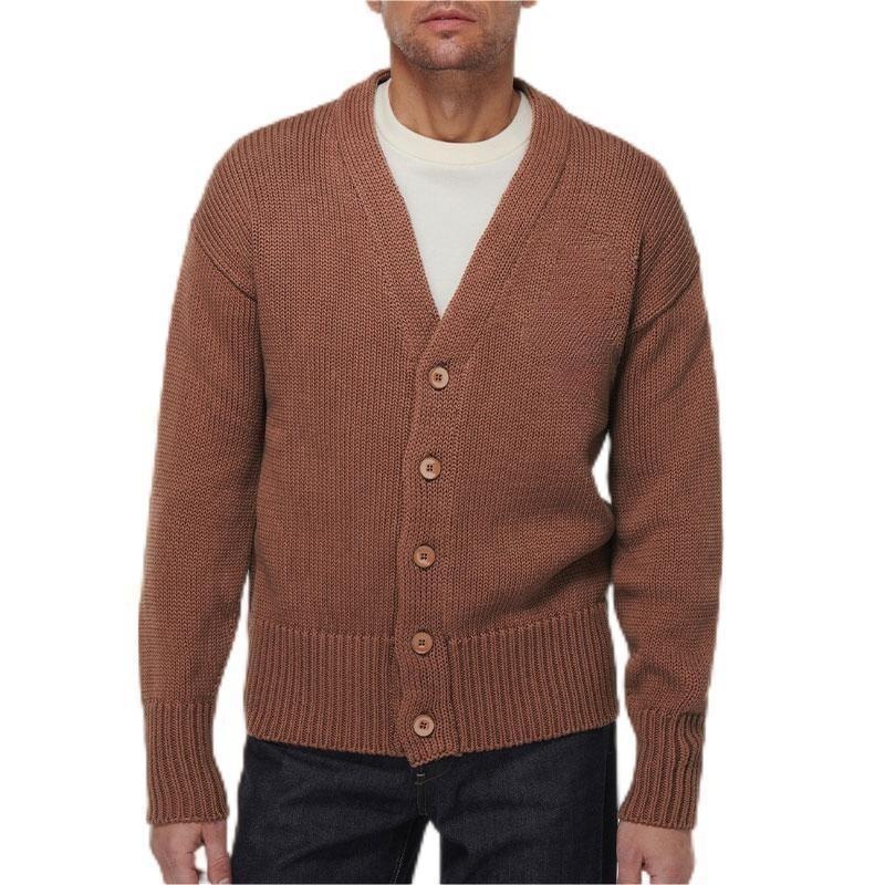 Classic Multi-Color Custom Oemv Collar Single-Breasted Solid-Color Jacket Knitted Cardigan Winter Warm Sweater for Men – Striped Sweater and Customized Factory Sweaters price|S, S/M/L/Customized Size