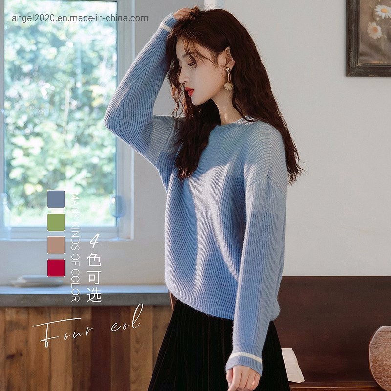 Clothing Ladies Knitted Pullover with Rayon Nylon Mix Model Sweaters – Clothes and Fashion price|S
