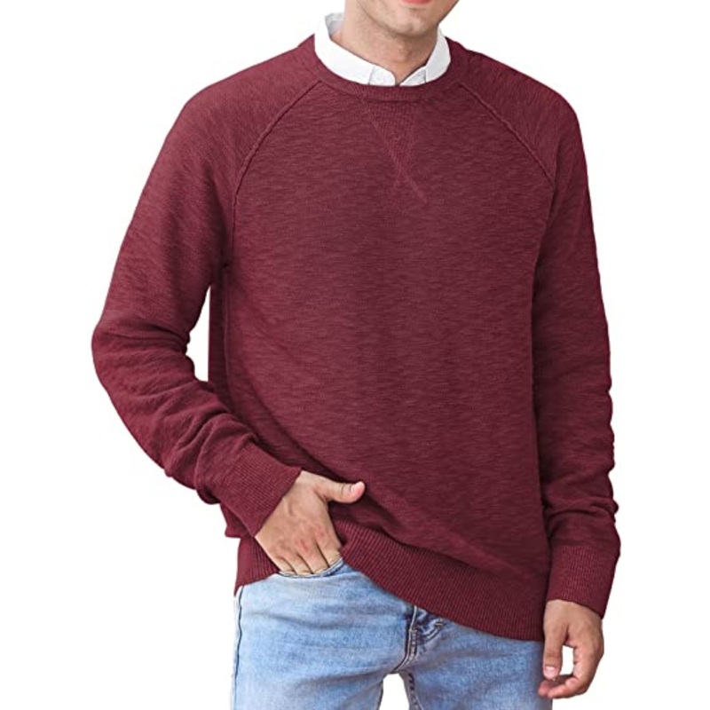 Fashion Men Clothing, Gartment, Fashion Clothes Men S Soft Cotton Crew Neck Sweater Casual Long Sleeve Pullover Sweatshirt – Base Sweater and Base Pullover price|S