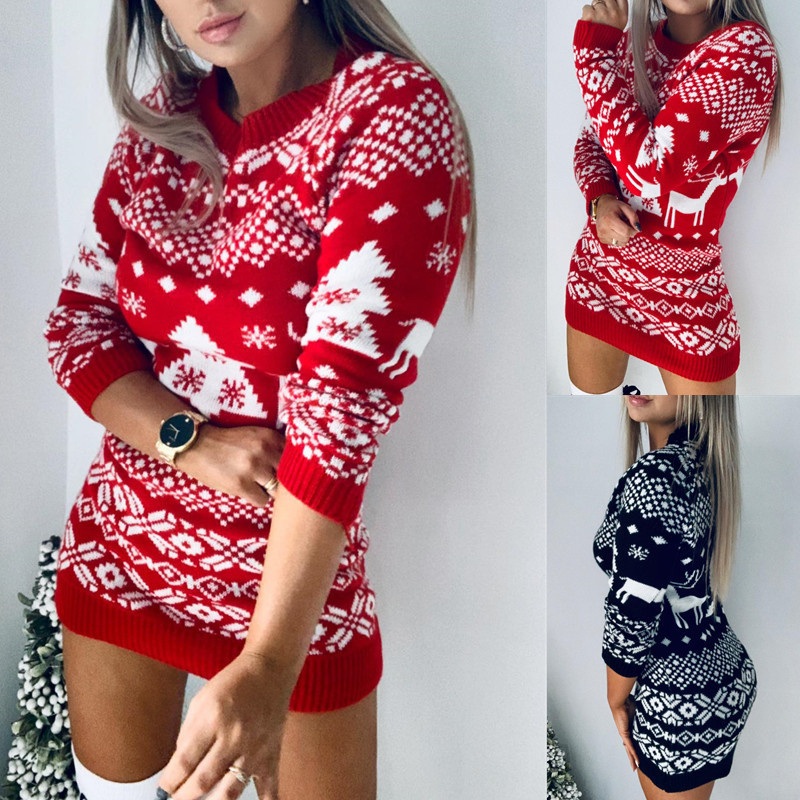 Hot Sale Christmas Sweater Dress Women Clothing for Ladies – Knitted Sweter and Fashion Clothes price|S