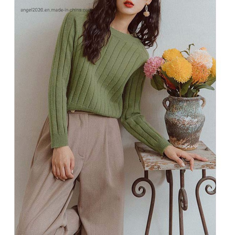 Knitting Wear Ladies Knitted Pullover with Rayon Nylon Mix Model Sweaters – Clothes and Fashion price|S