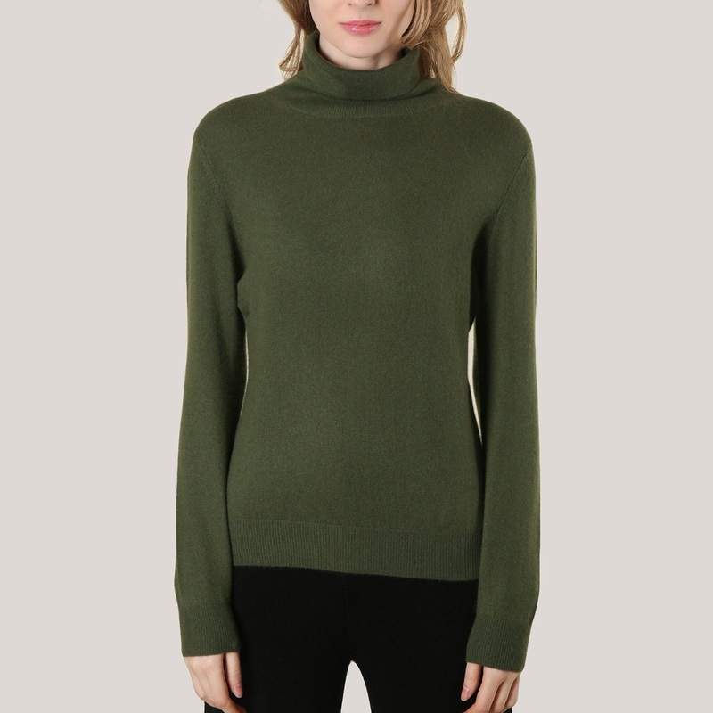 Ladies Cashmere Green Turtleneck Pullover – Cashmere Sweater and Women Sweater price