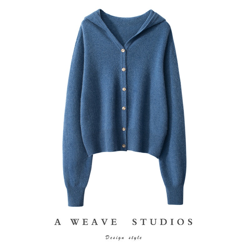 Long Sleeve Autumn Spring Leisure Knitted Pullover Cardigan Fashion Buttons Cashmere Sweater – Light Beige and Black price|S-XXXL,Customizable