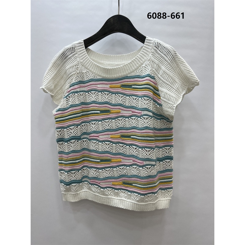 Sample Customization Custom Logo Knitted Pullovers Sweater Fashion Short Sleeve – Pullovers and Sweater Top price|S