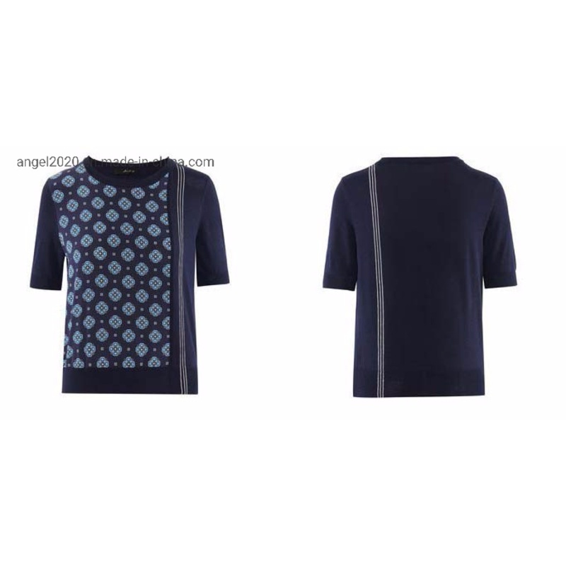 Clothing Ladies Knitted Top with Raylon Nylon with Print Sweaters – Clothes and Fashion price|S