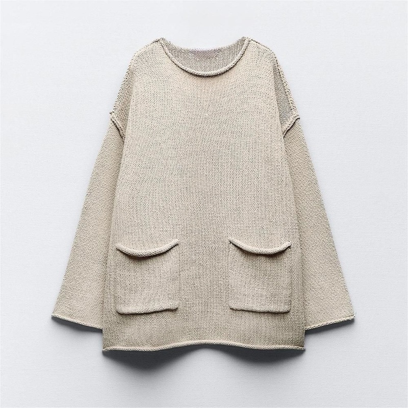 Custom Color Sweater Large Pocket Knit Loungewear Loose Ladies Casual Pullover – Ladies Sweater Pattern and Womens Winter Sweater price|S/M/L/Customized Size