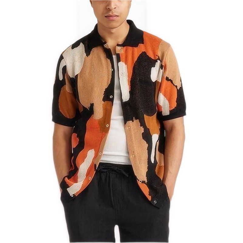 Customised Summer Mens Polo Shirts Jacquard Knitwear Short Sleeve Tops Mens Pullovers T-Shirt – Men Sweater and Custom Mens Polo Shirts price|S, S/M/L/Customized Size