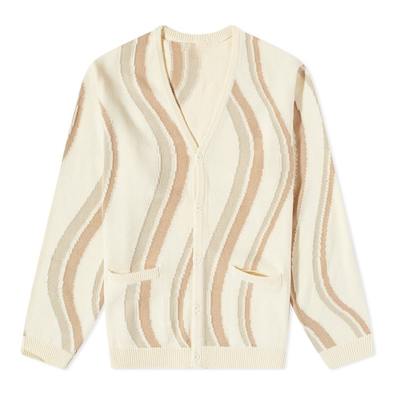 Irregular Striped Patchwork Men Coat Winter Warm V-Neck Pockets Cardigan Men Sweater – Customized Factory Sweaters and Irregular Striped Sweater Coat price|S/M/L/Customized Size