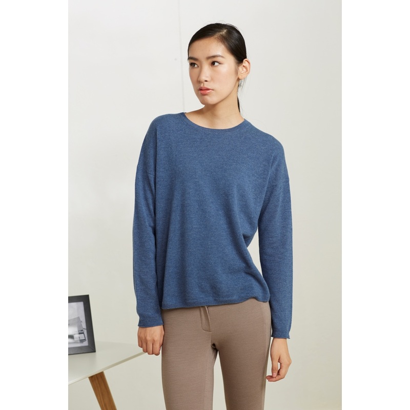 Ladies Round Neck Pure Cashmere Sweater (CPS115024) – Cashmere Sweater and Ladies Cashmere Sweater price|S