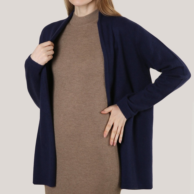Navy Cashmere Long Buttonless Cardigan – Cashmere Cardigan and Women Cardigan price|L