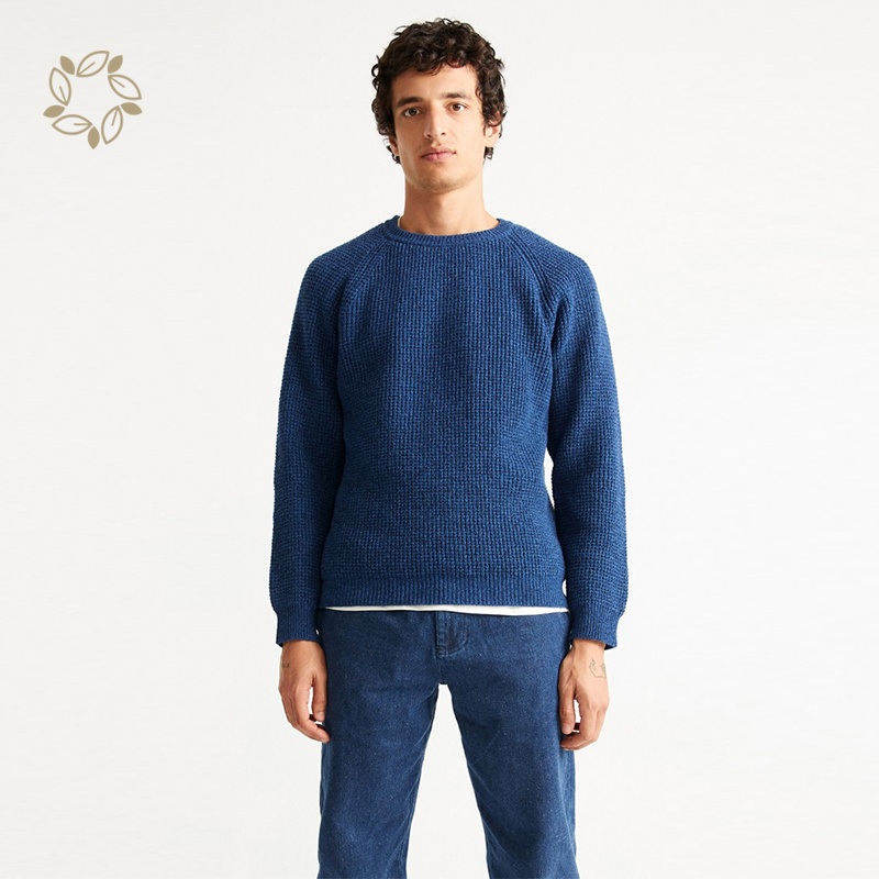 Organic Cotton Men Rib Knit Sweaters Eco Friendly Sweater for Men Sustainable Long Sleeve Pullover Sweater – Sweater and Knit Crewneck price|S