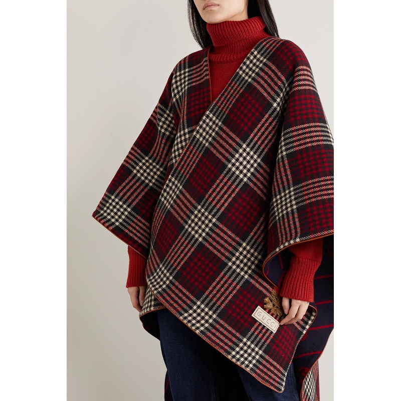 Reversible Appliqu D Leather-Trimmed Wool Sweater Wrap – Dress and Clothes price|S