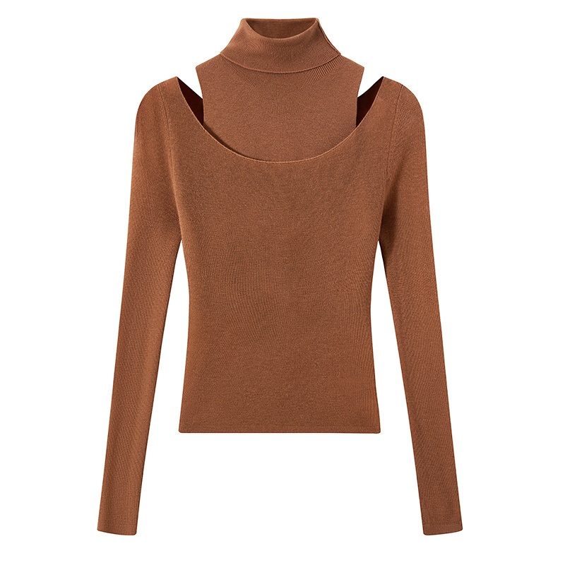 Wholesale Ladies Fashion Wool Blouse Custom Womens Clothing 2 Pieces Cozy Knit Set Turtleneck Vest and Top Sweater Fall – Turtleneck Sweater Set and Custom Women Sweater price|S/M/L/XL