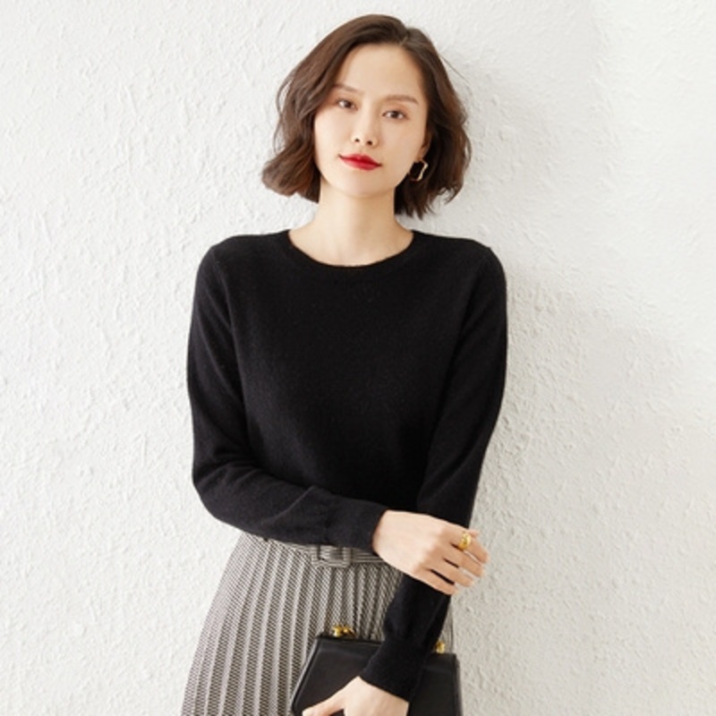 Wholesale Women Cashmere Sweater Soft Tops Warm Clothing OEM – White and Black price|S-XXXL,Customizable