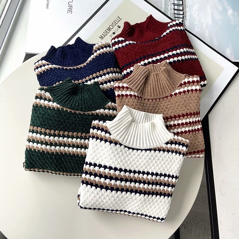 Women S Turtleneck Striped Sweater – Lazy Casual Sweaters and Top with Turtleneck Cuffs price|S, Custom