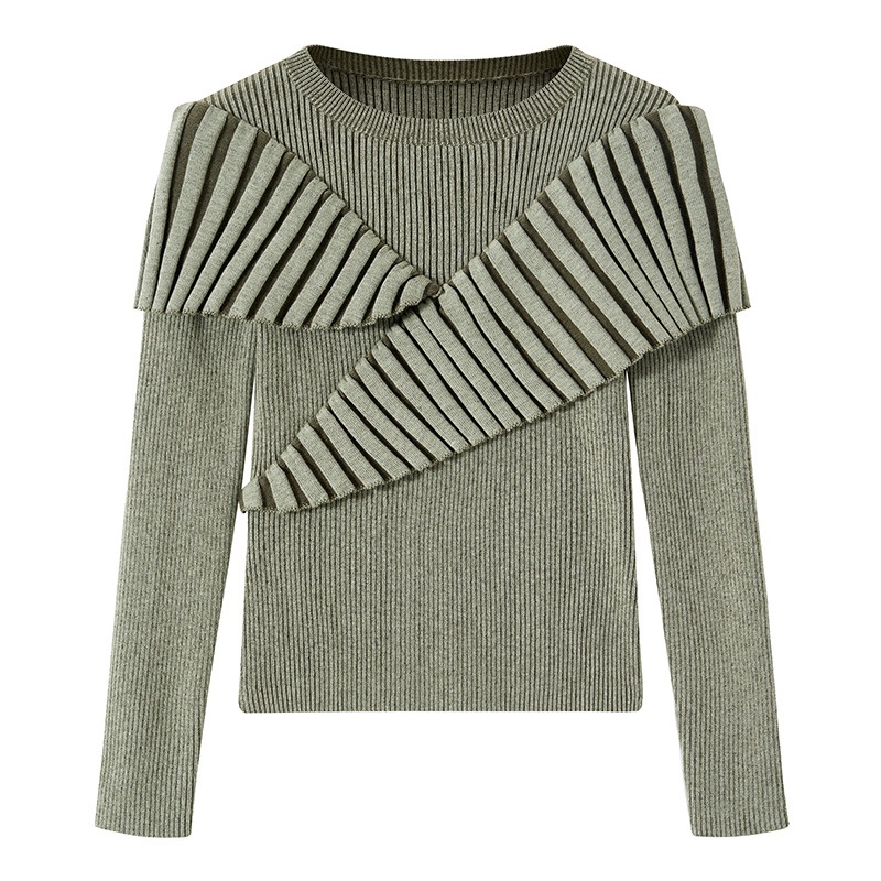 Womens Long Sleeve Knitted Tops Wool Crew Neck Sweater Autumn Fashionable Casual Pullover – Womens Pullover and Casual Knitted Tops price|S/M/L