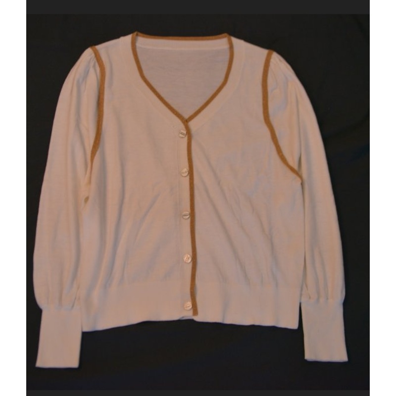 Womens Long Sleeve V Neck Fashion Clothing with Luxre Gold Line Cardigan Fashion Clothes – Women Fashion and Women Clothes price|S