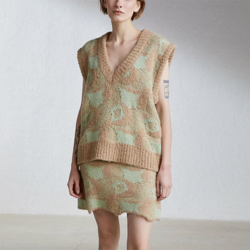 Brand Womens New Customized Knitted Undershirt Short Skirt Sweater Set – Customized Factory Sweaters and Customized Womens Sweater Set price|S, S/M/L/Customized Size
