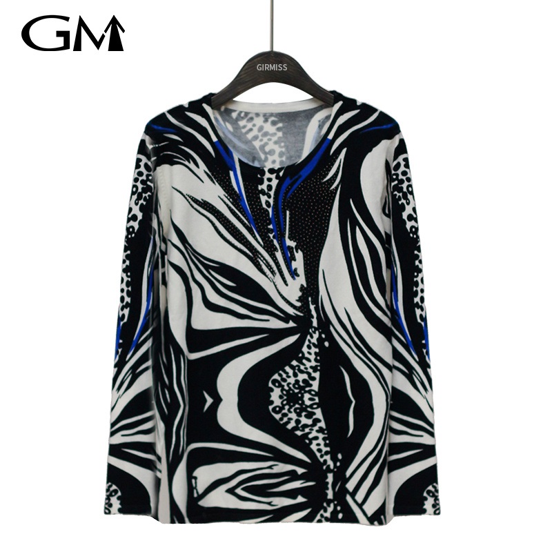Fashion Black and White Round Neck Knitting Top – Round Neck and Knit price