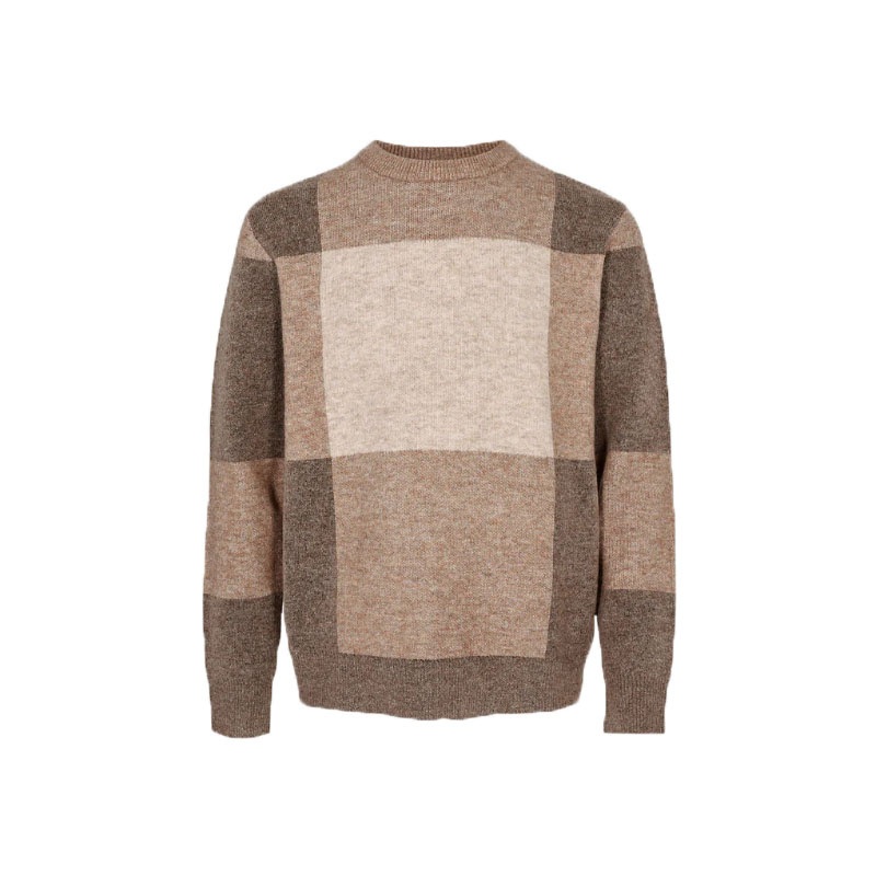 Fashion Color Block Men Recycle Polyester Pullover Crew Neck Acrylic Knitting Sweater – Sweater and Pullover price|S