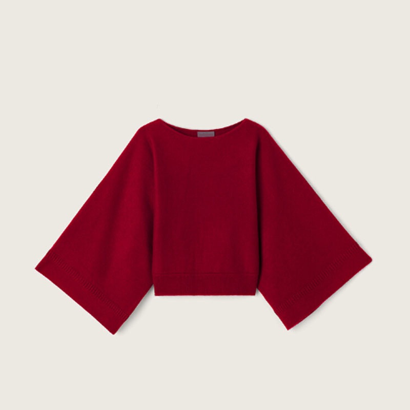 Fashion Design Kimono Sleeve 100% Cashmere Pullover Boat Neck Sweater for Ladies – Sweater and Pullover price|S