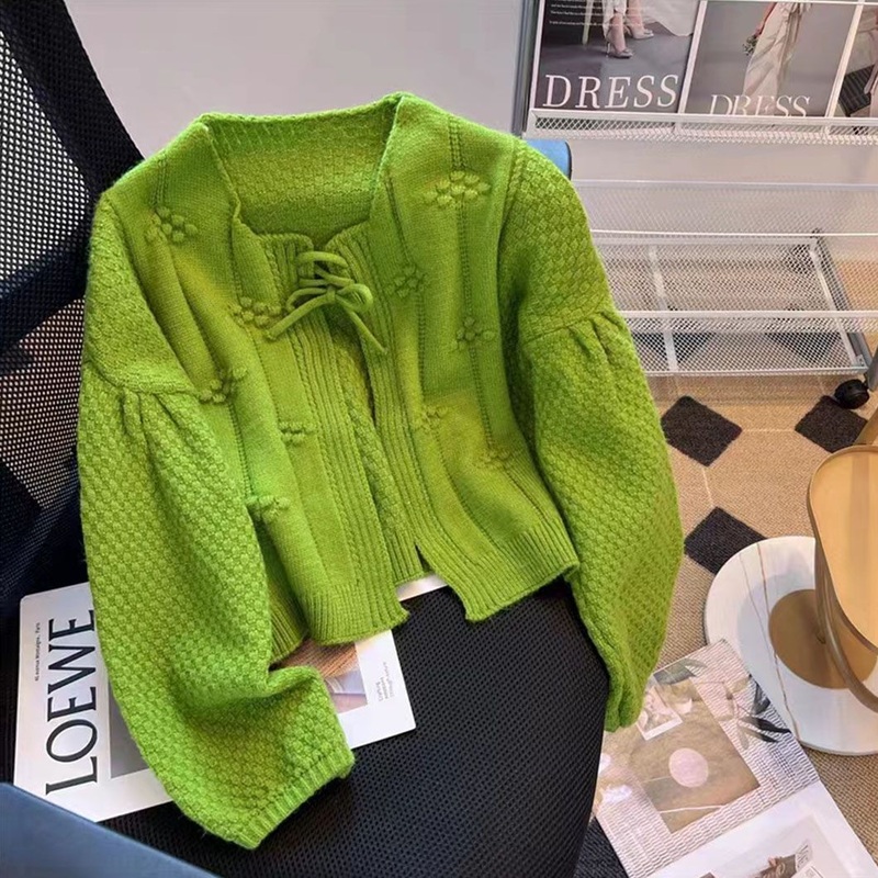Fashion Designer Knitted 3D Cardigan Sweater Squard Collar Women Clothing – Women Clothing and Knitwear price|S