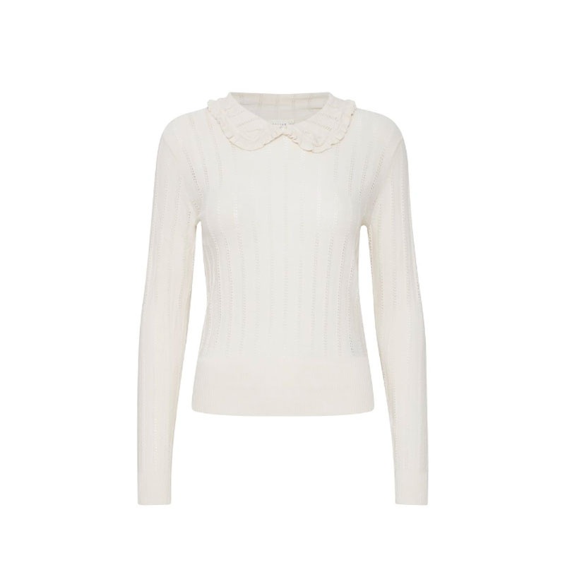 Fashion Doll Collar Polyester Knittig Pullover Long Sleeve Viscose Sweater with Botton – Apparel and Sweater price|S