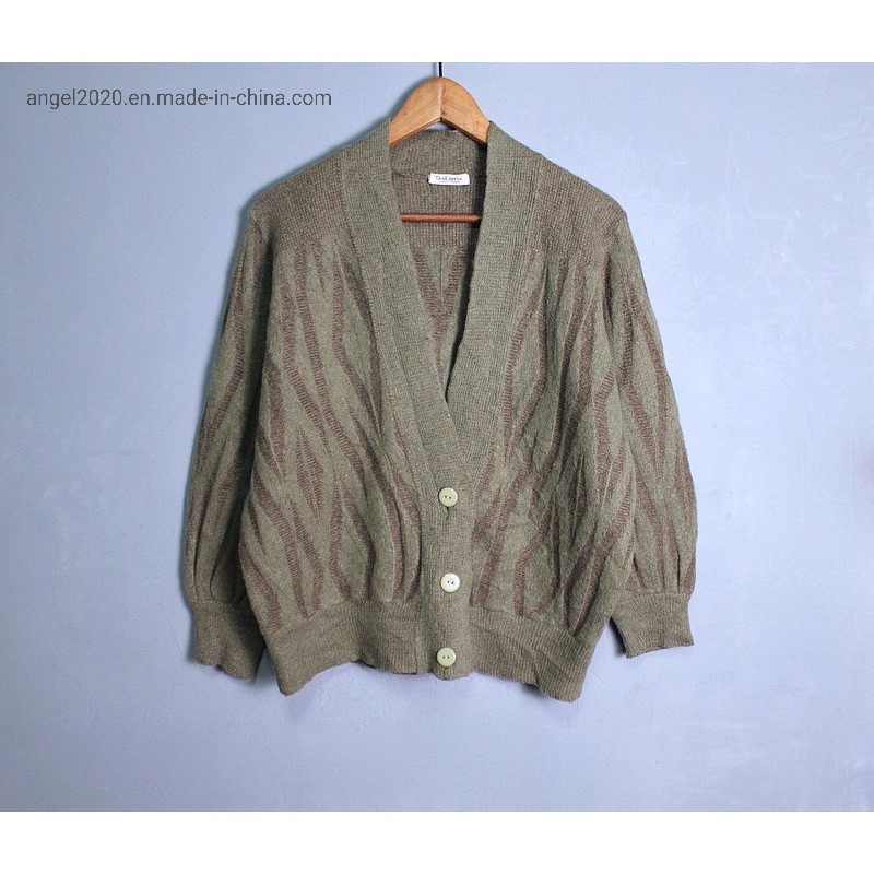 Fashion Ladies Knitted Pattern Cardigan with Wool Sweaters – Clothes and Fashion price|S