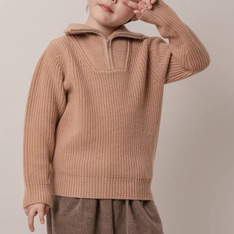 Fashion Zipper Turtleneck Kids Sweater Long Sleeve Knitted Pullover Boys Clothing – Knitwear and Kids Sweater price|S