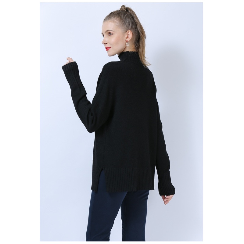 Ladies High Neck Solid Color Warm Sweater – Made in China and Sweater price|S