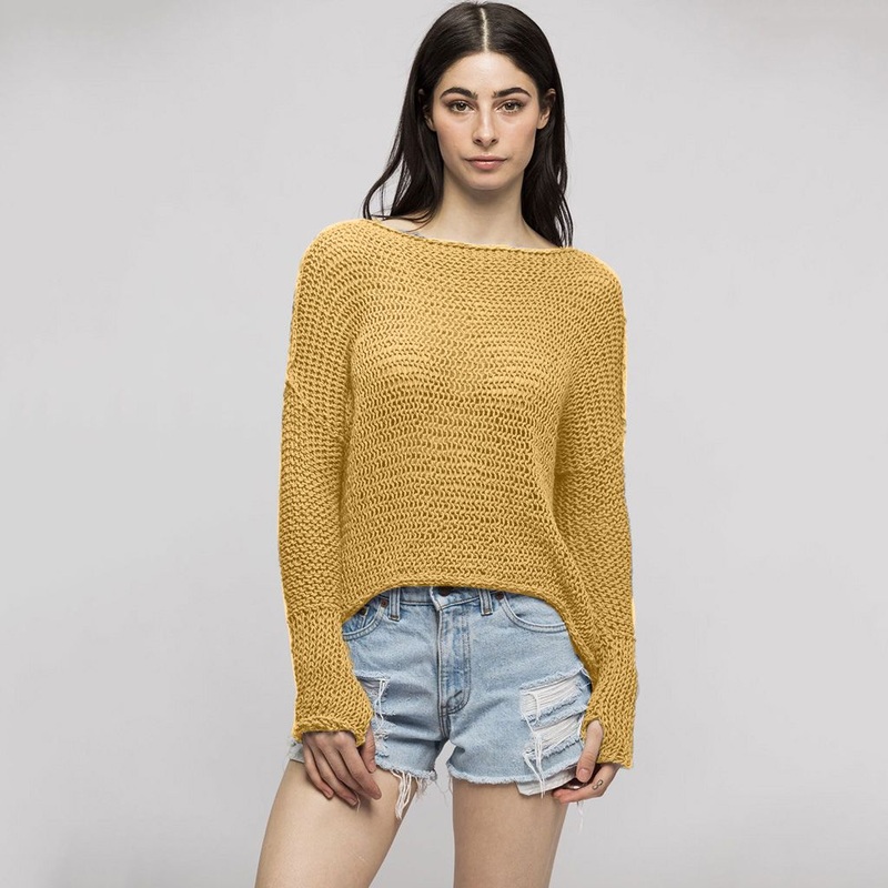 Large Size Round Neck Women Knitted Sweater Fashion Clothes – Dress and Clothes price|S