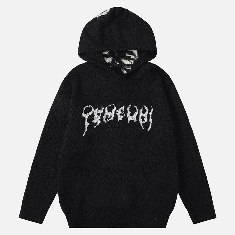 Mens Embroidered Pullover Trendy Hip Hop Custom Sweater Hoodie – Striped Sweater and Customized Factory Sweaters price|S, S/M/L/Customized Size