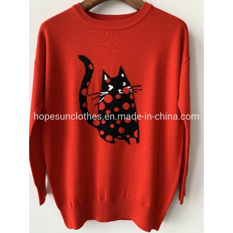 OEM Manufacturer Women Casual Animal Jacquard Pullover Plus Size Knitwear Sweater – Sweater Jumper and Sudaderas price|S