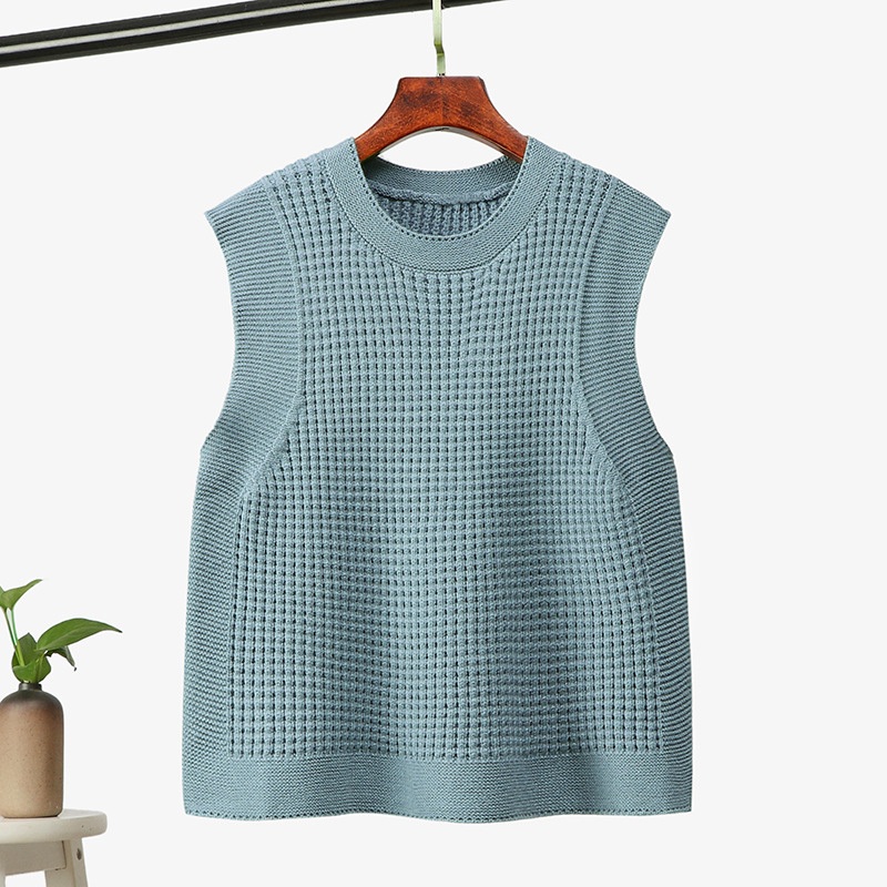 Sleeveless Solid Color Pullover Knitwear Vest Women Casual Sweaters for Lady – Baby Clothes and Clothing price|S