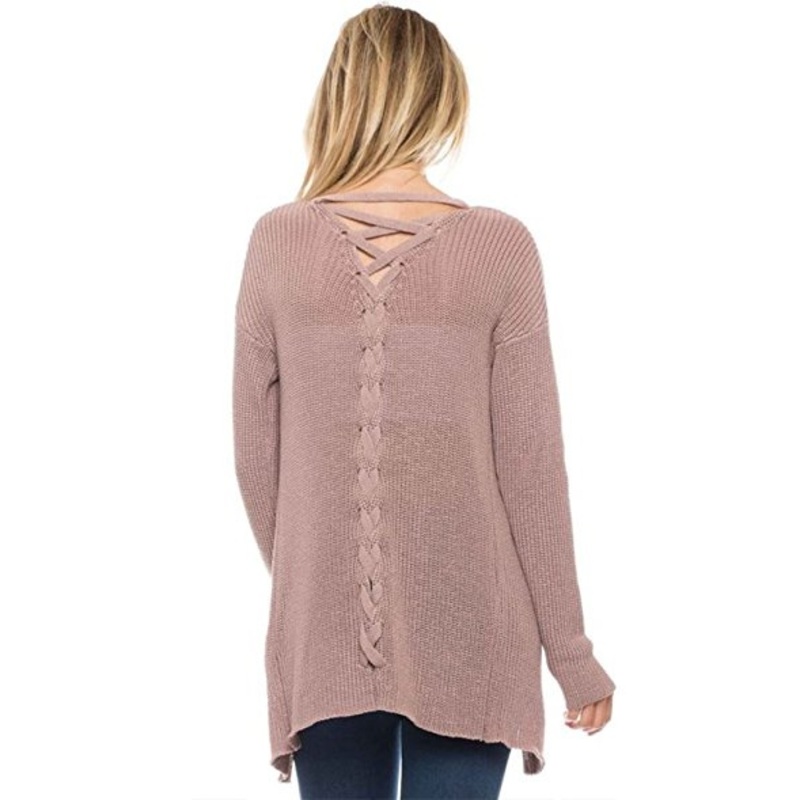 Women Lace up Back Open Knit Cardigan Sweater – Sweater and Cardigan price|S