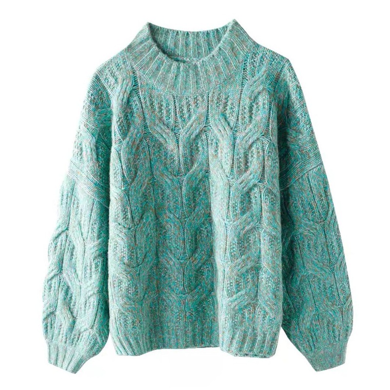 Cotton Cabel Knit Women Clothing Pullover Puff Sleeve Sweater – Women Clothing and Ladies Sweater price|S