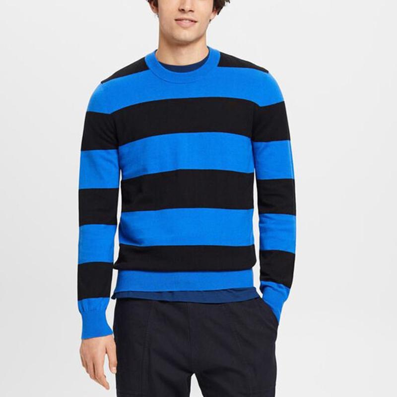 Fashion Casual Boys Sweater Winter Windproof Warm Sweater Knitted Mens Tops Striped Patchwork Pullover Sweater for Men – Striped Sweater and Customized Factory Sweaters price|S, S/M/L/Customized Size