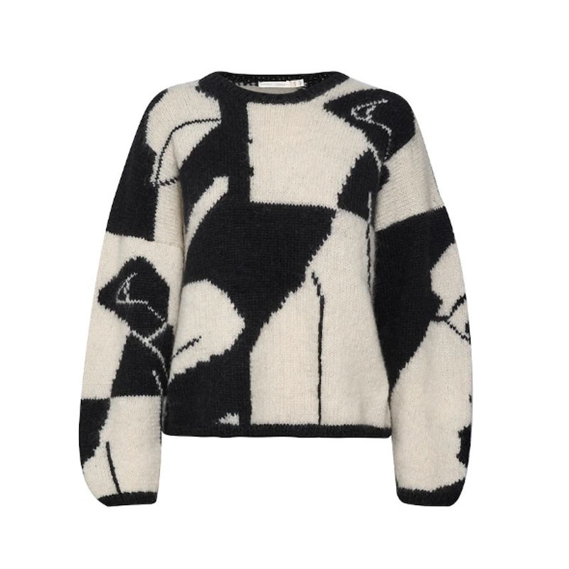 Fashion Crew Neck Knitting Wool Sweater Long Sleeve Alpaca Pullover with Pattern – Fashion Sweater and Knitting Sweater price|S