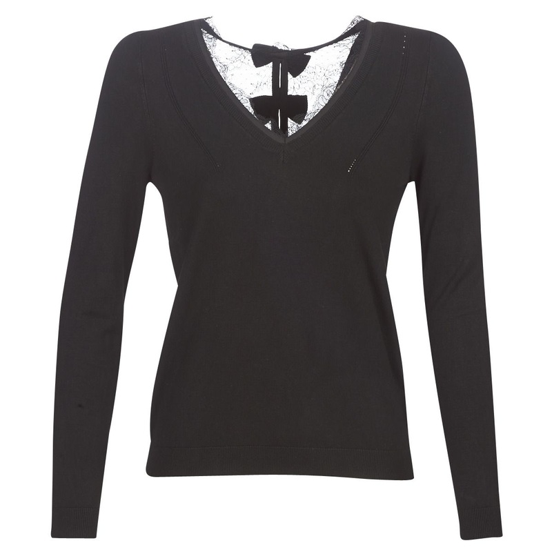 Fashion Design Women V-Neck Back with Lace and Bowknots Sweater Pullover, Lace Patchwork Knitwear Women Clothing, Fashion Clothing – Pullover and Womens Sweater price|S