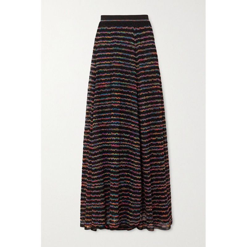 Fashion Metallic Striped Crochet-Knit Maxi Sweater Skirt – Dress and Clothes price|S