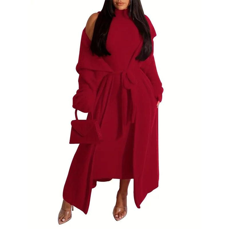 Ladies Knitted Bathrobe Red Long Jacket Ladies Cardigan – Ladies Sweater and Striped Sweater price|L, S/M/L/Customized Size