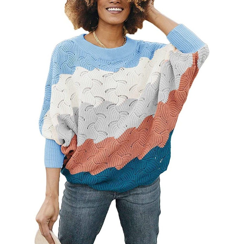 Latest Autumn Gray Round Neck Bat Sleeve Sweater for Ladies – Bat Sleeve Sweater and Round Neck Sweater price|S, S, M, L, XL, XXL