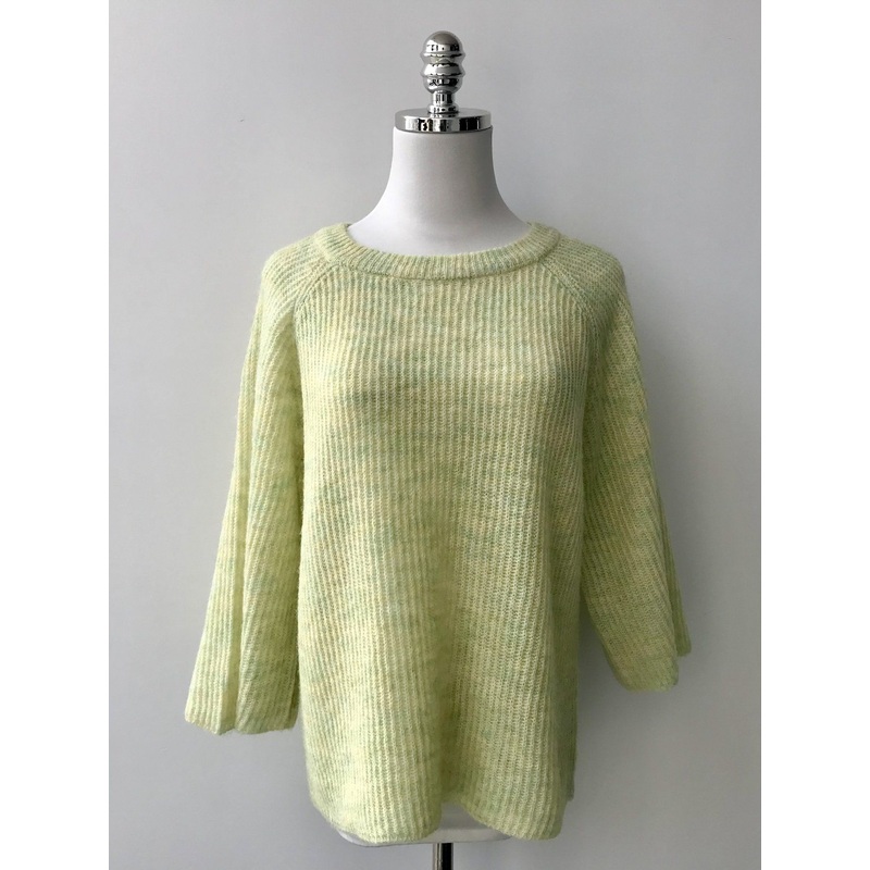 Lettuce Green Round Neck Long Sleeve Oversized Loose Knit Pullover Sweater for Women – Round Neck Sweater and Oversized Sweater price|S