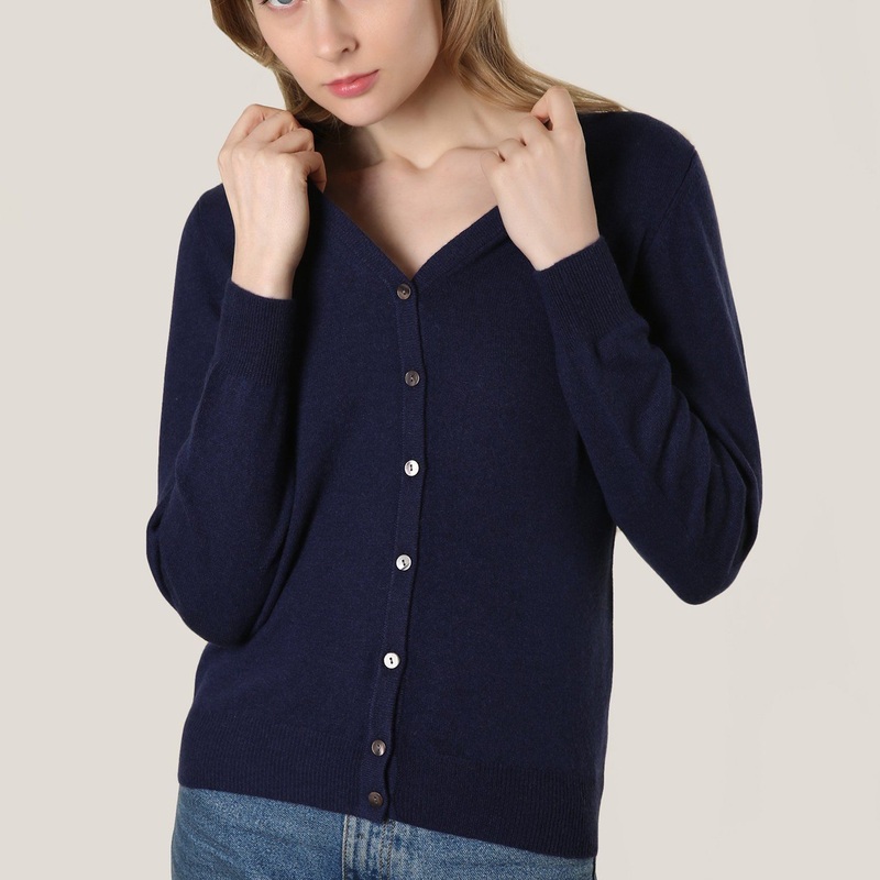 Navy V Neck Plain Knit Button Cardigan – Cashmere Cardigan and Women Cardigan price